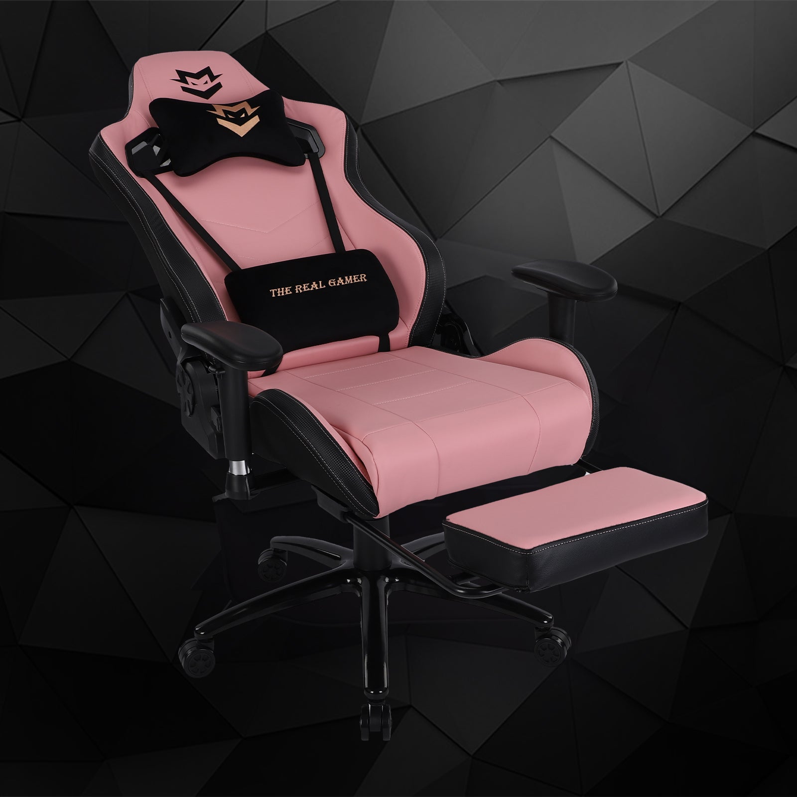 Gaming chair pink online and black