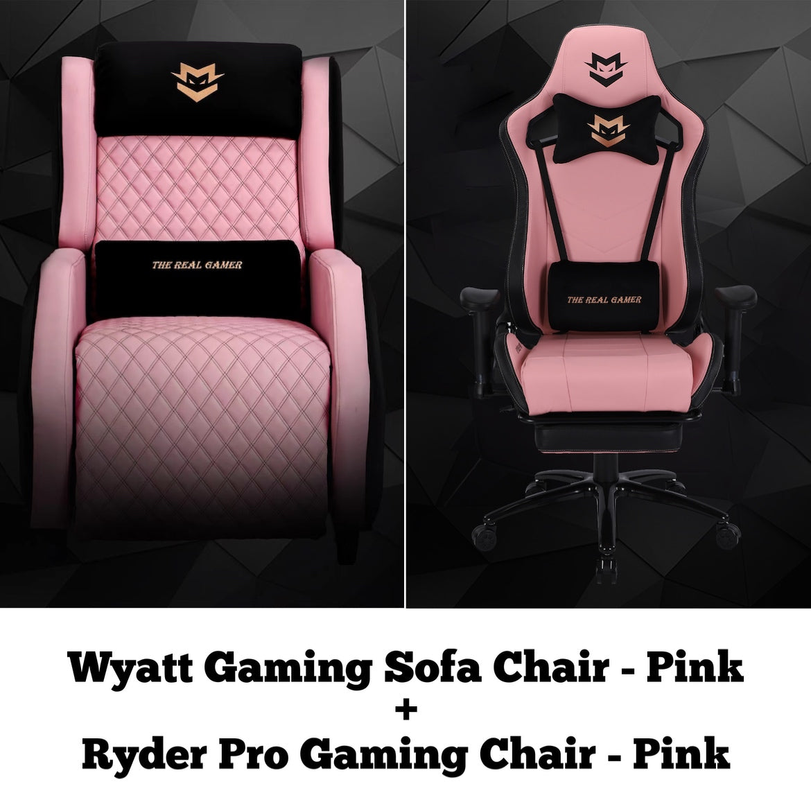 Wyatt Gaming Sofa Chair + Ryder Pro Gaming Chair - Pink