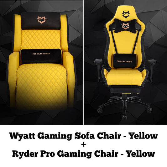 Wyatt Gaming Sofa Chair + Ryder Pro Gaming Chair - Yellow
