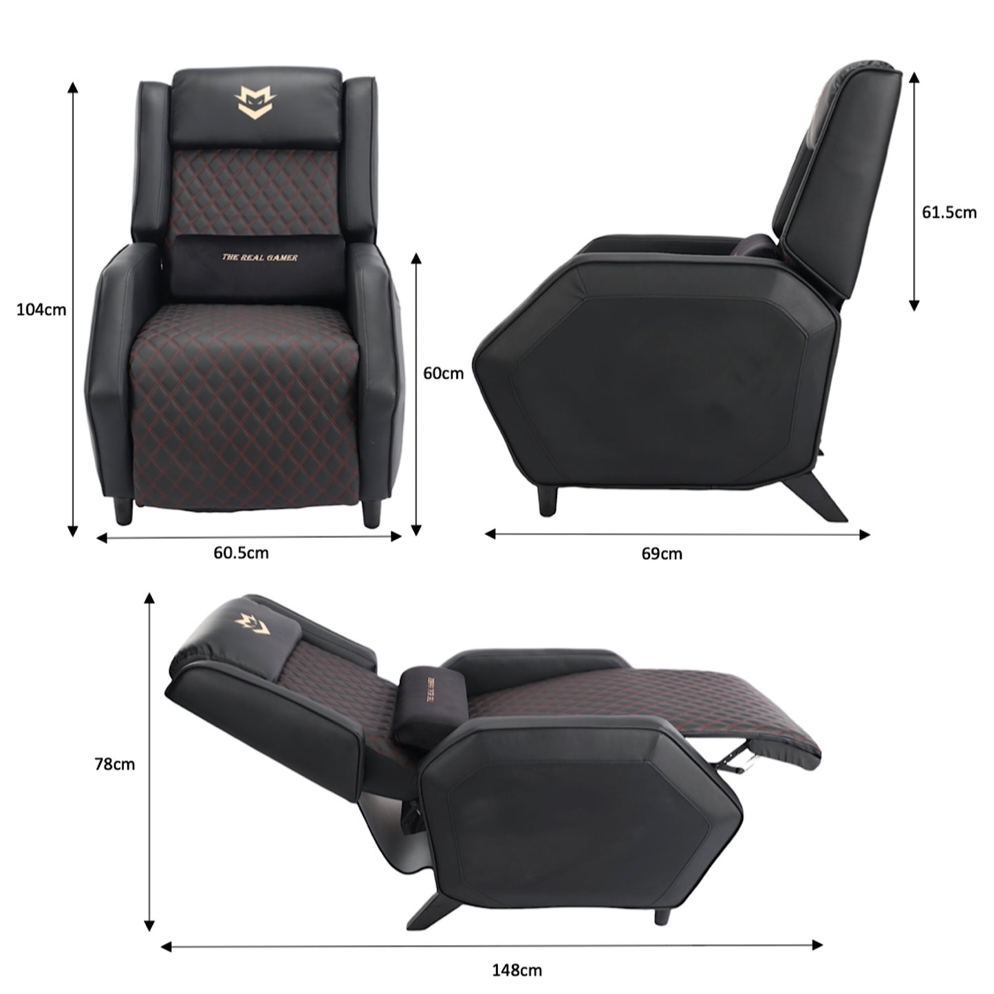 Wyatt Gaming Sofa Chair + Ryder Pro Gaming Chair - Black